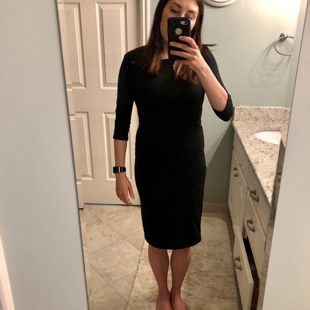 Form fitting black dress